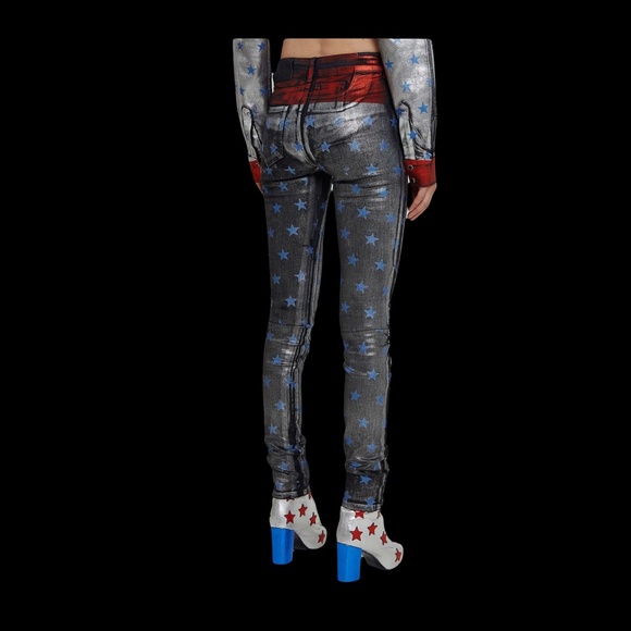 Filles a Papa FREDDY Metallic Silver Jeans - Picture 2 of 9